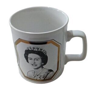 Vintage Queen Elizabeth II Silver Jubilee Mug 1977 Kiln Craft English Ironstone